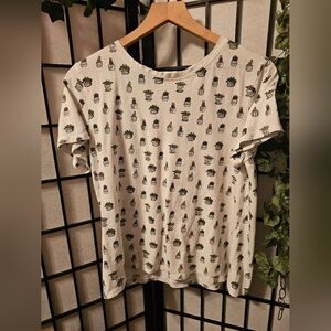 Dip‎ White Cactus Graphic Short Sleeve T-Shirt XL